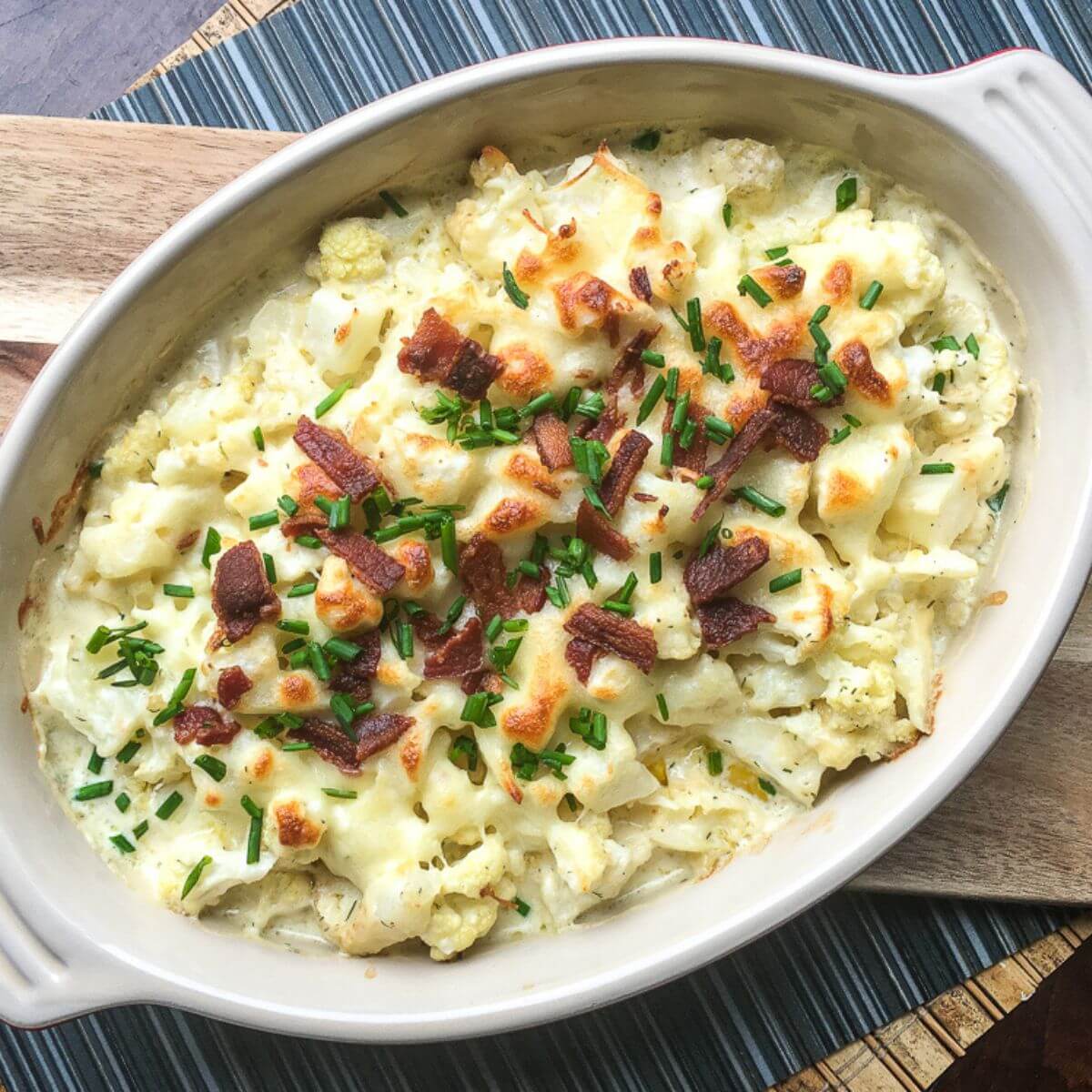 Loaded Cauliflower Casserole Keto Friendly