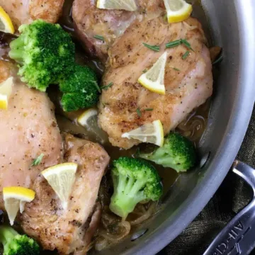Lemon Rosemary Chicken Thighs and Broccoli