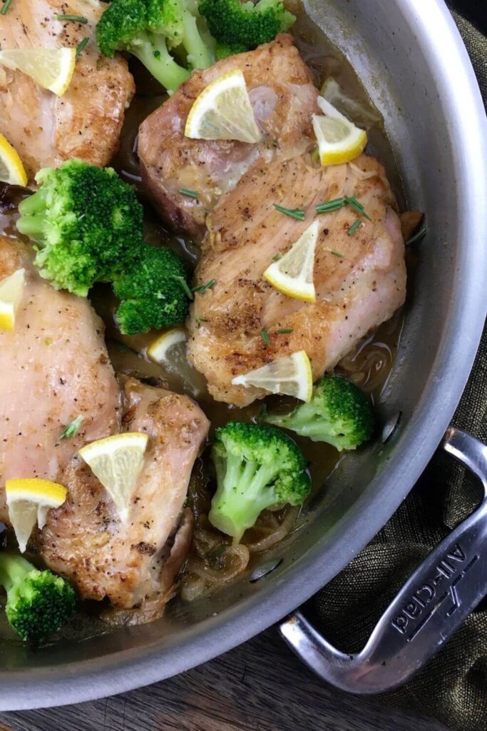 Lemon Rosemary Chicken Thighs and Broccoli