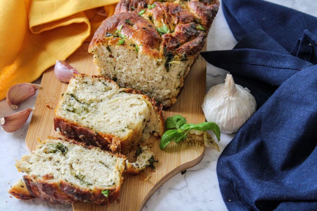 bread with swirls of garlic