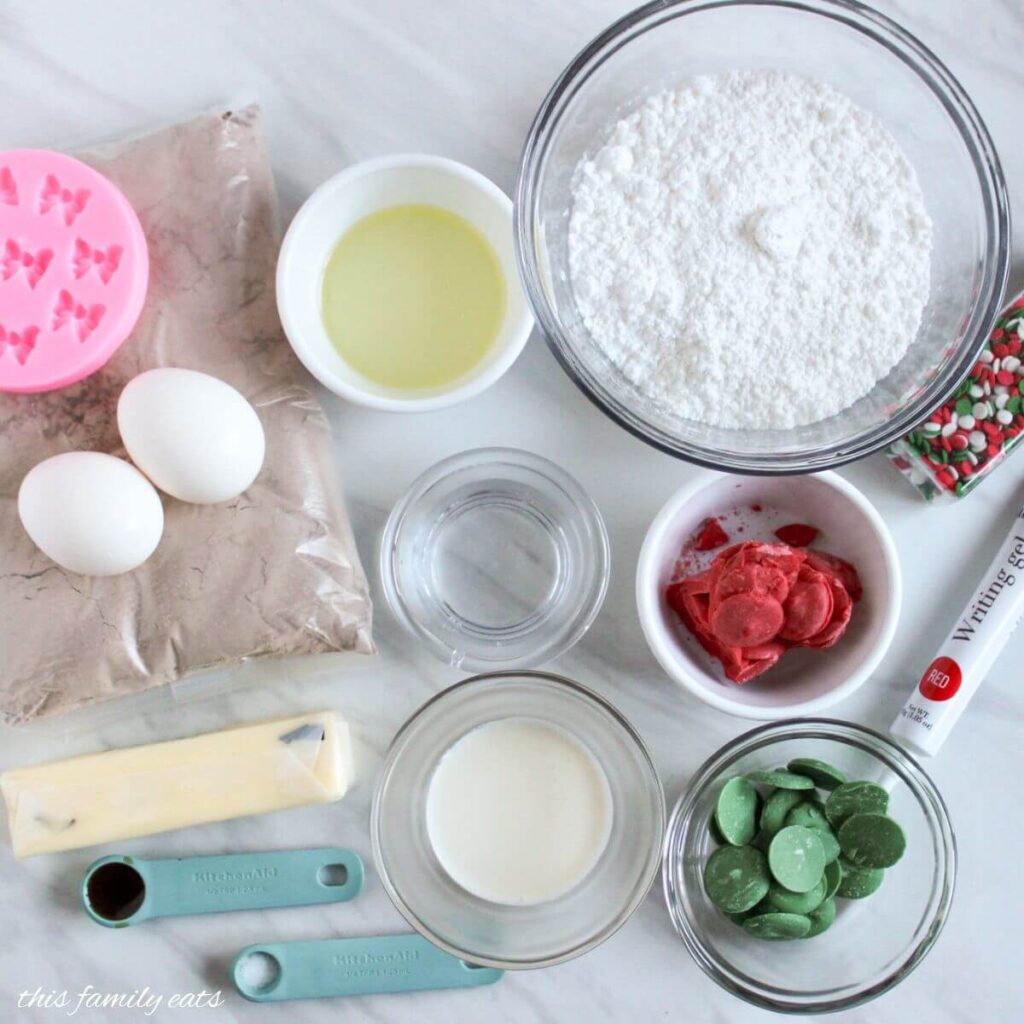 ingredients for Christmas Present Brownies