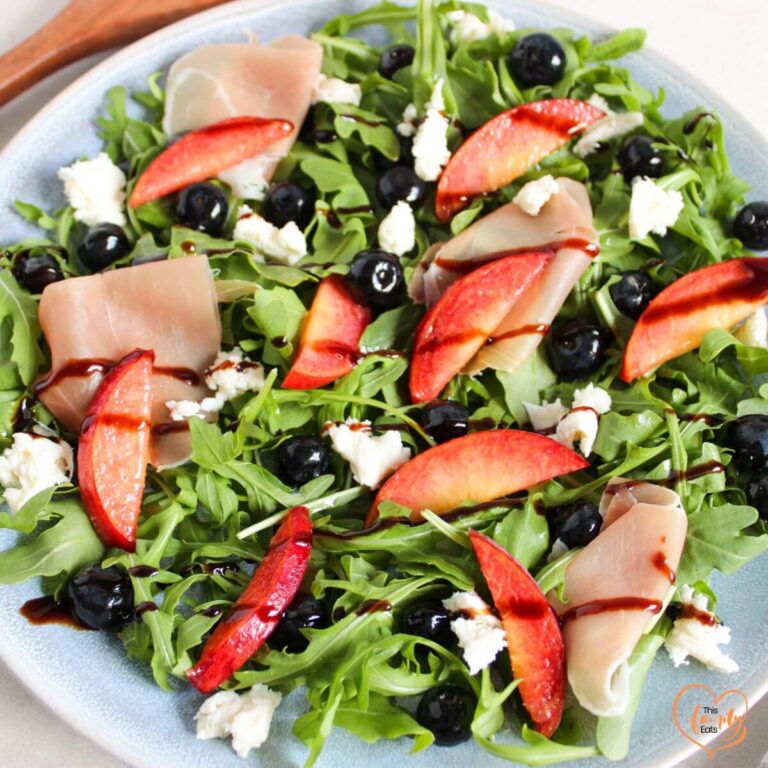 Blueberry Peach Caprese Salad recipe