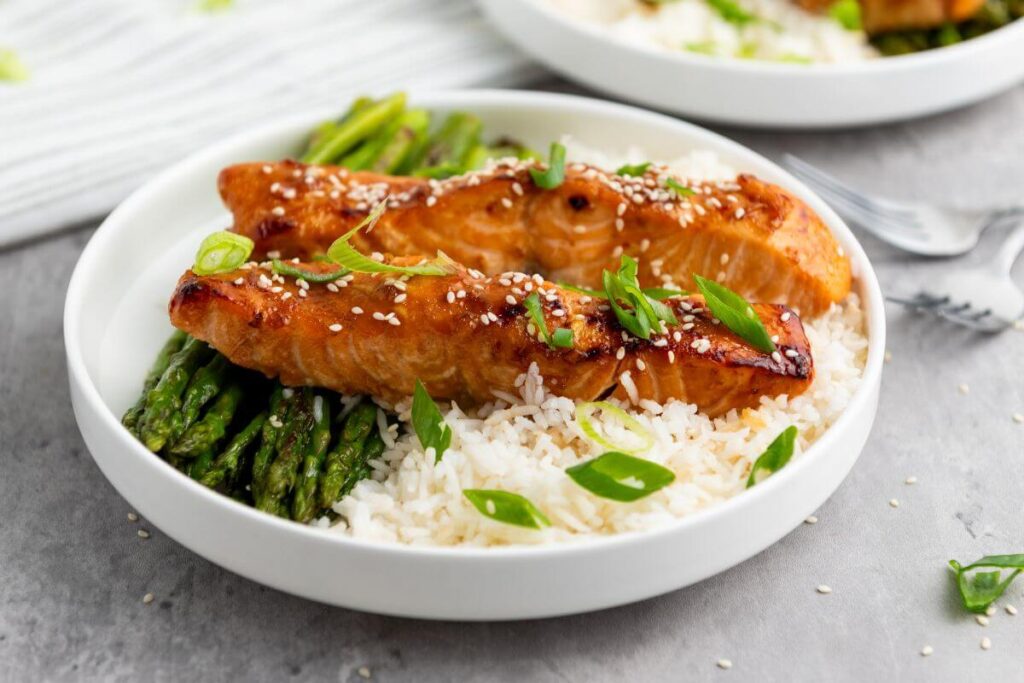 Teriyaki Salmon with Rice