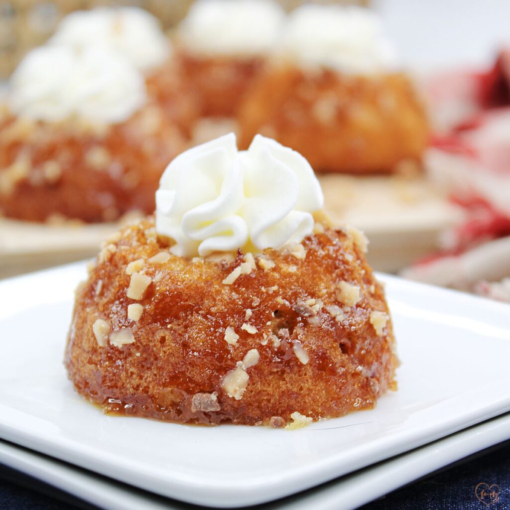 Easy Southern Pecan Heath Bar Mini Bundt Cake