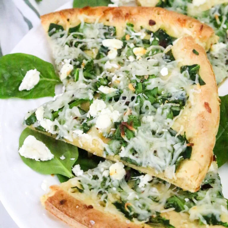 Feta Cheese and Spinach Pizza Featured