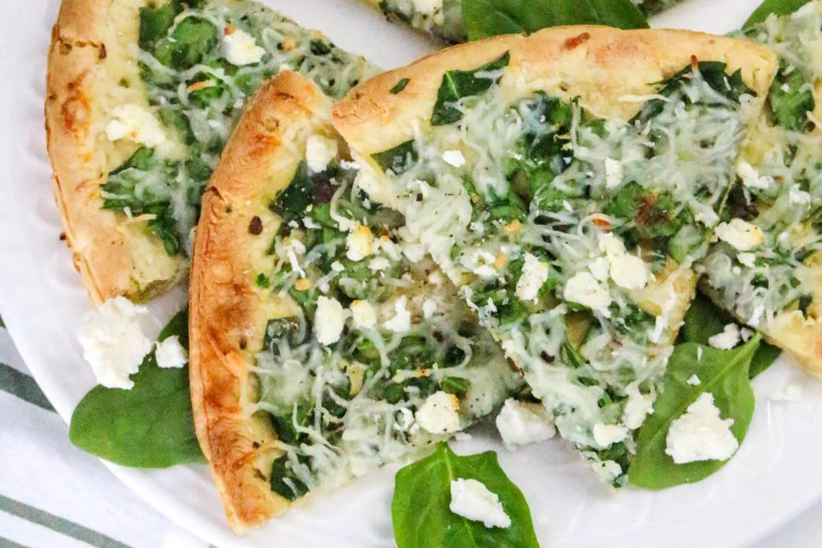 Feta Cheese and Spinach Pizza