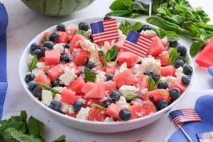 Patriotic Watermelon Feta Salad