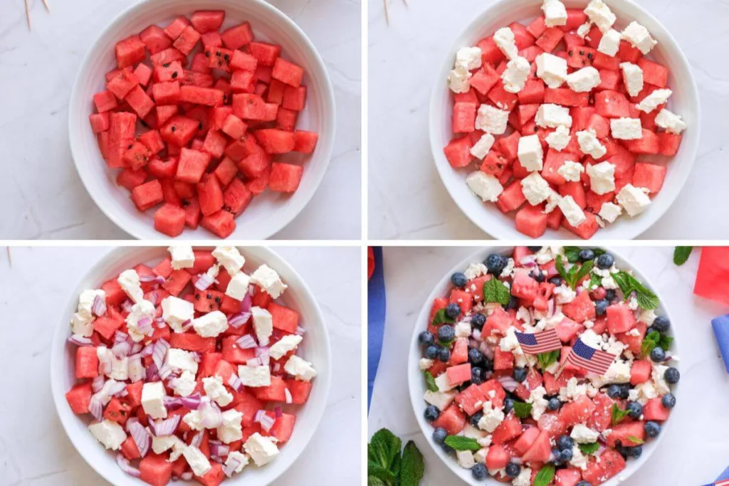 Patriotic Watermelon Feta Salad