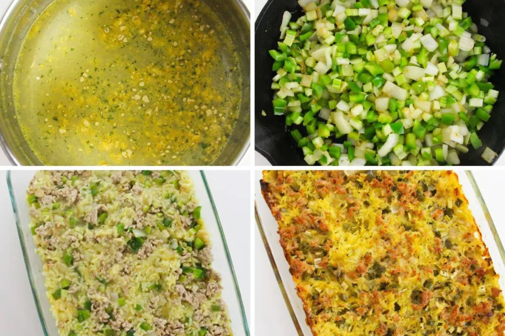 Rice Ground Pork Casserole Process