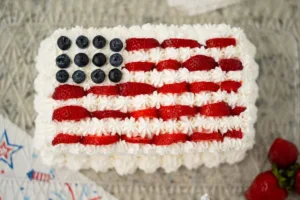 No Bake Angel Food Flag Cake Bars