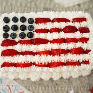 No Bake Angel Food Flag Cake Bars