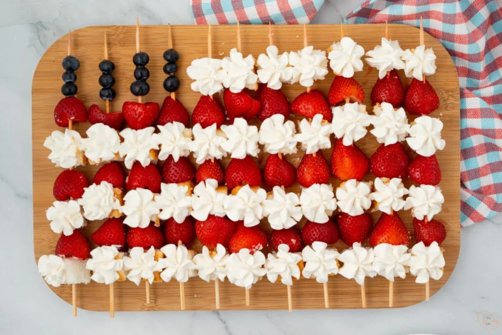 Patriotic Angel Food Kabobs