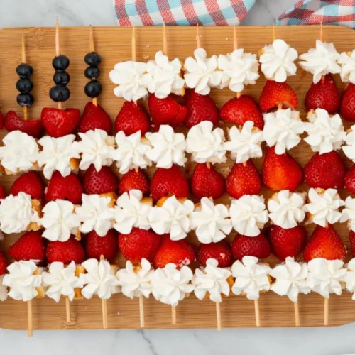 Patriotic Angel Food Kabobs