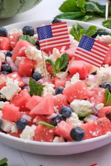 Patriotic Watermelon Feta Salad