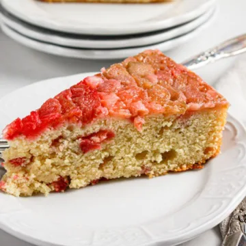 Strawberry Rhubarb Upside Down Cake
