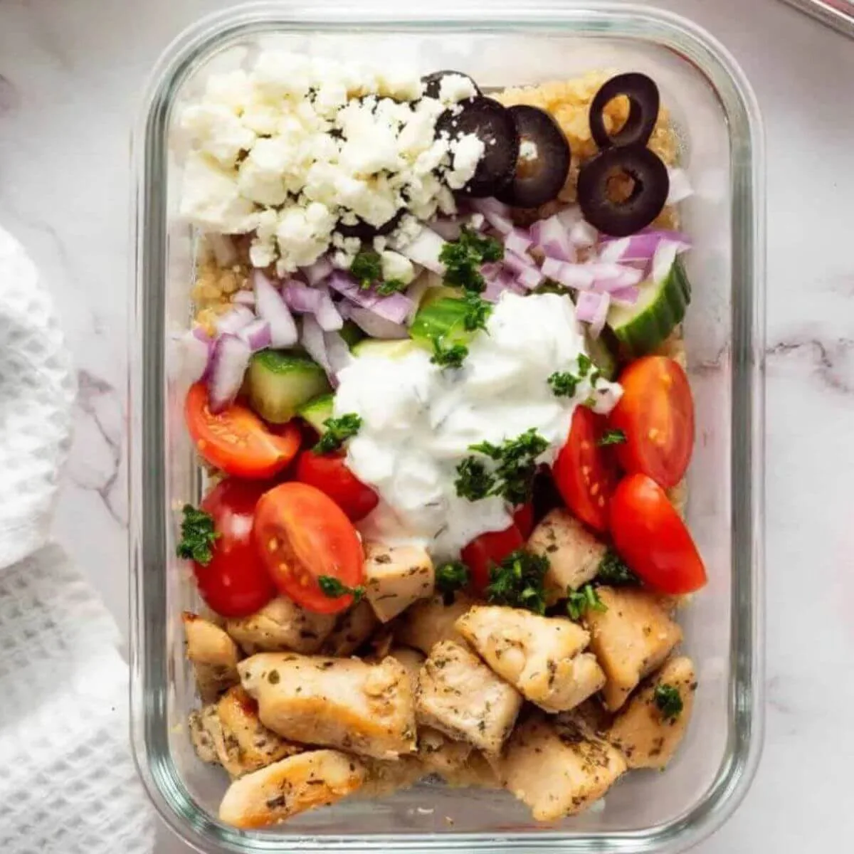 Greek Chicken Bowl with Tzatziki Sauce