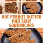 Fun Bat Peanut Butter And Jelly Sandwiches for Halloween with Process