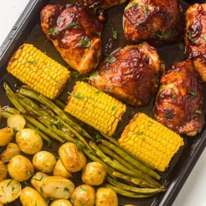 Sheet Pan BBQ Chicken Thighs with Vegetables
