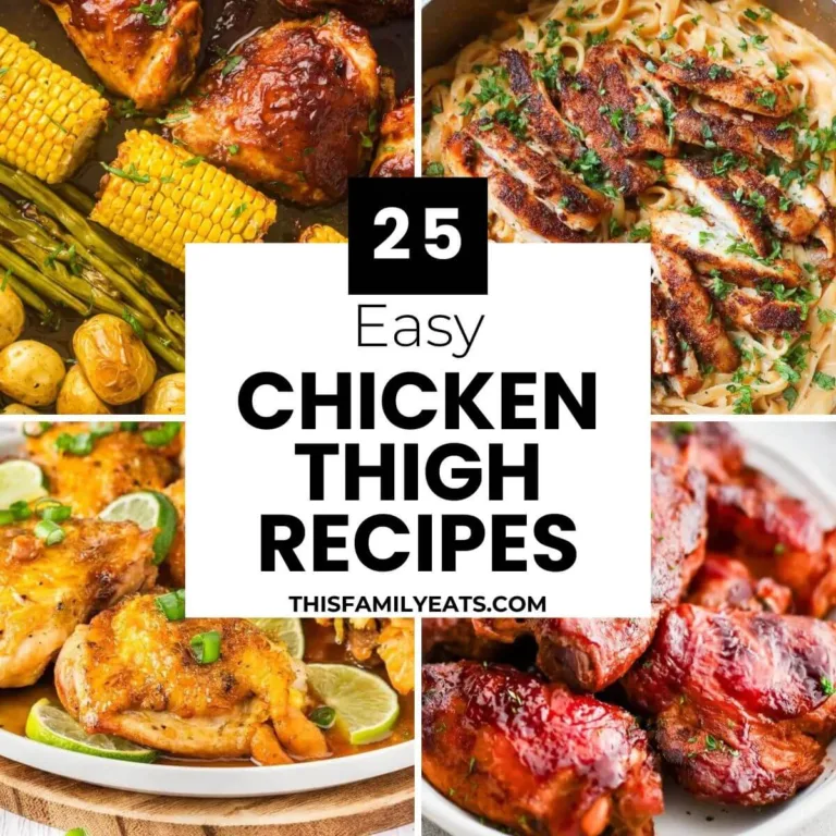Collage of easy chicken thigh recipes
