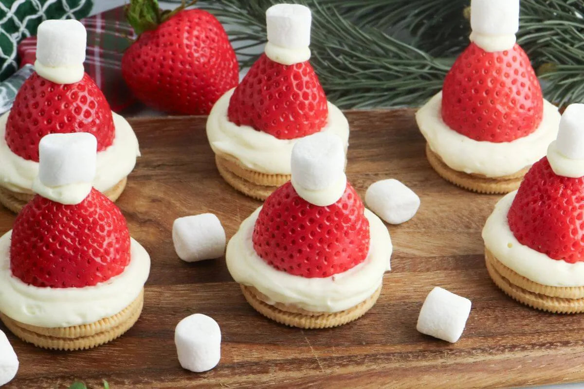 Santa Hat Cheesecakes