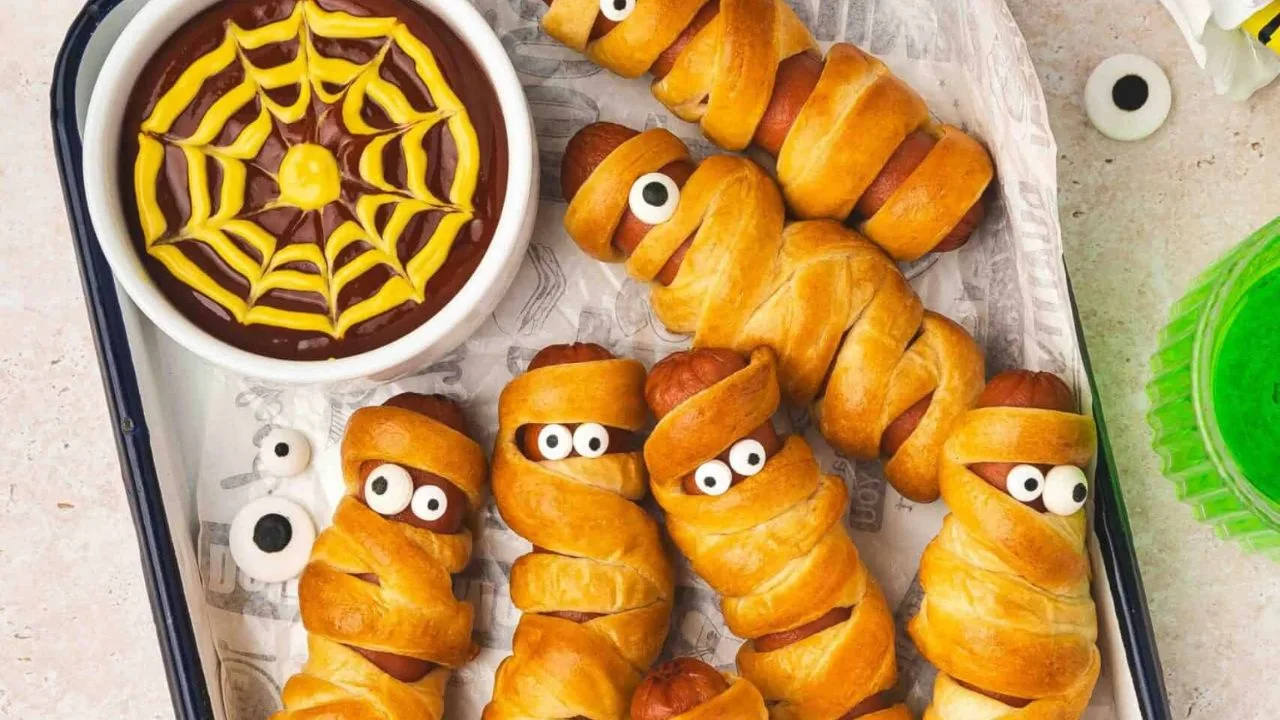 Spooky-Cute Air Fryer Mummy Hot Dogs