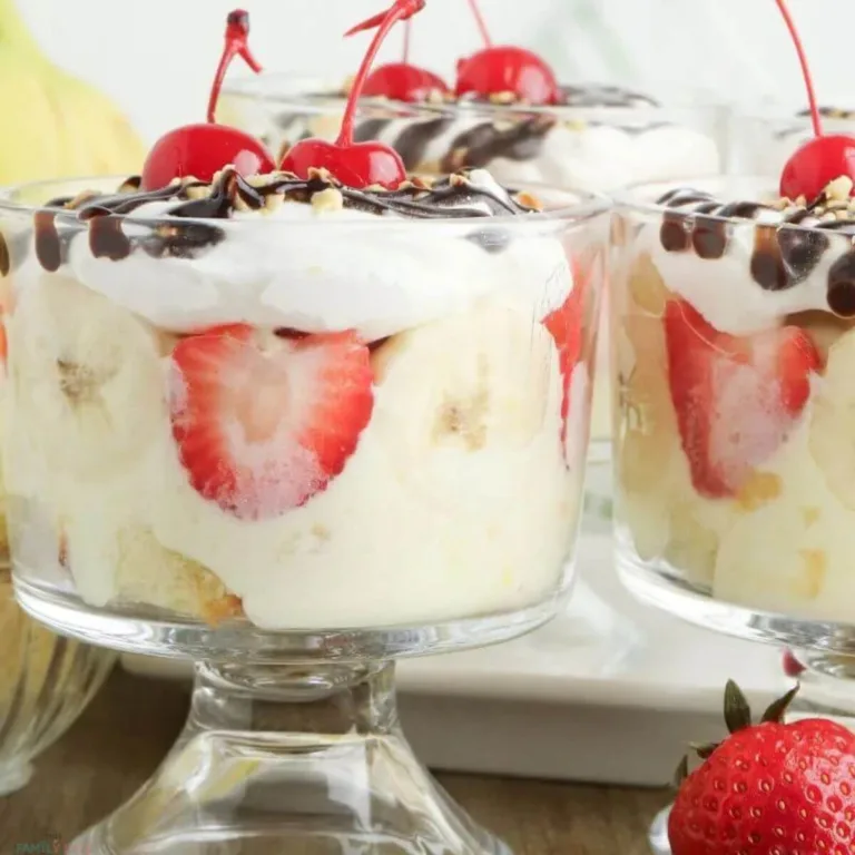 Pound Cake Banana Split Trifles