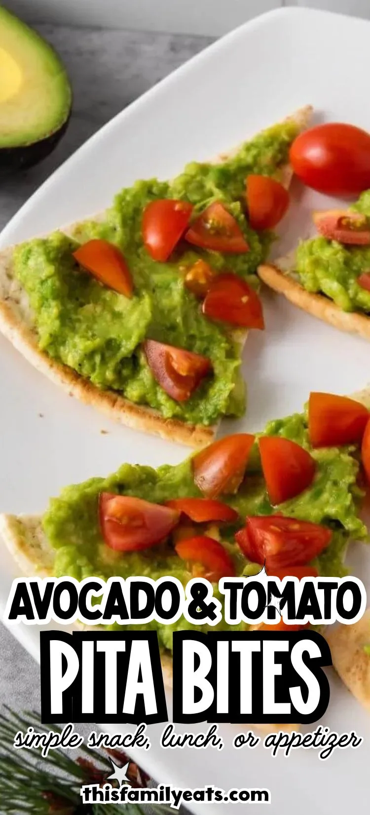 Avocado Tomato Pita Bites