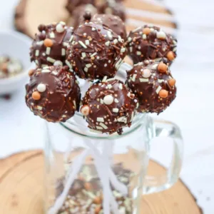 Easy Homemade Cake Pops in a glass cup