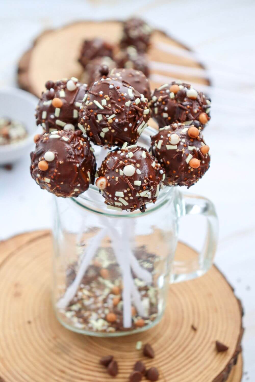 Homemade Cake Pops with sprinkles