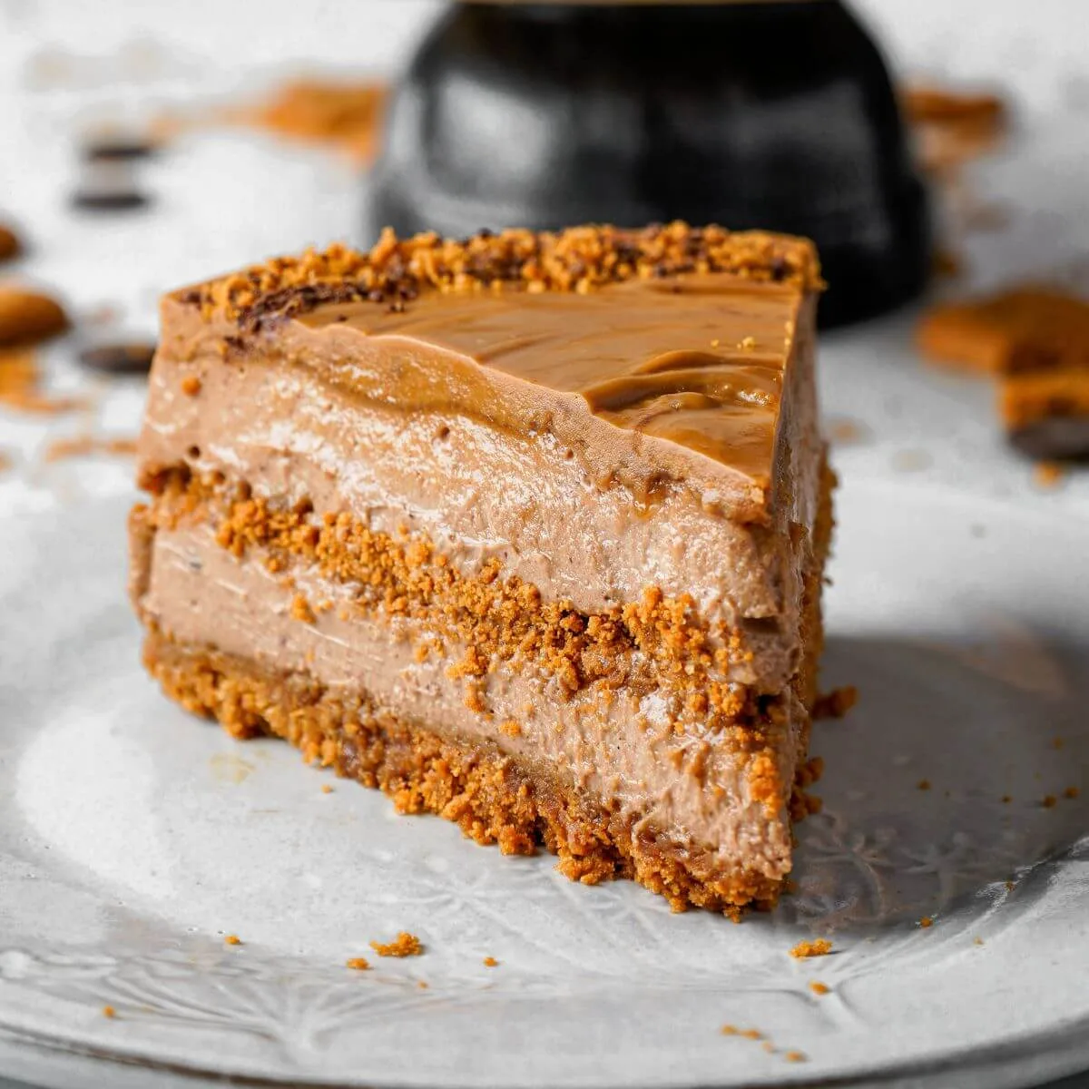No-Bake Biscoff Cheesecake with a Chocolate Twist Featured