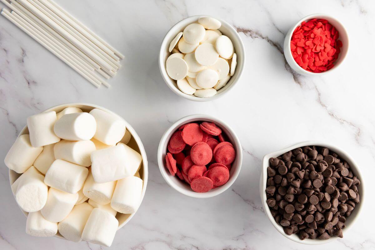 Valentines Day Marshmallow Pops Ingredients
