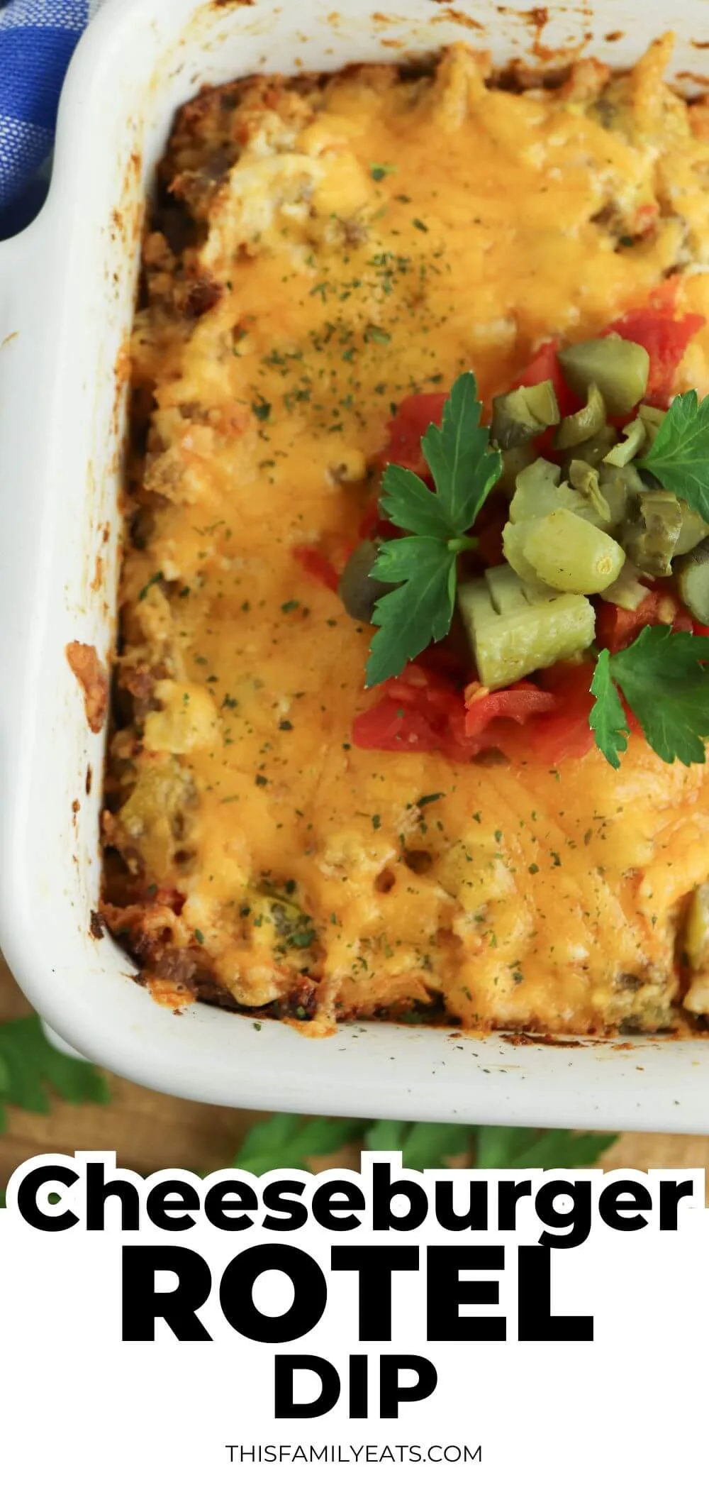 cheeseburger dip with rotel pin image