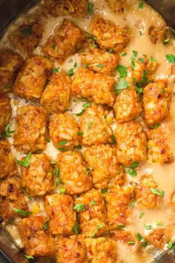 Slow Cooker Cowboy Casserole in the crockpot