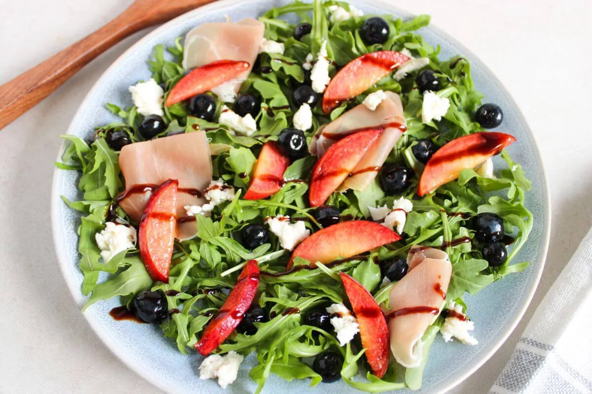 Blueberry Peach Caprese Salad