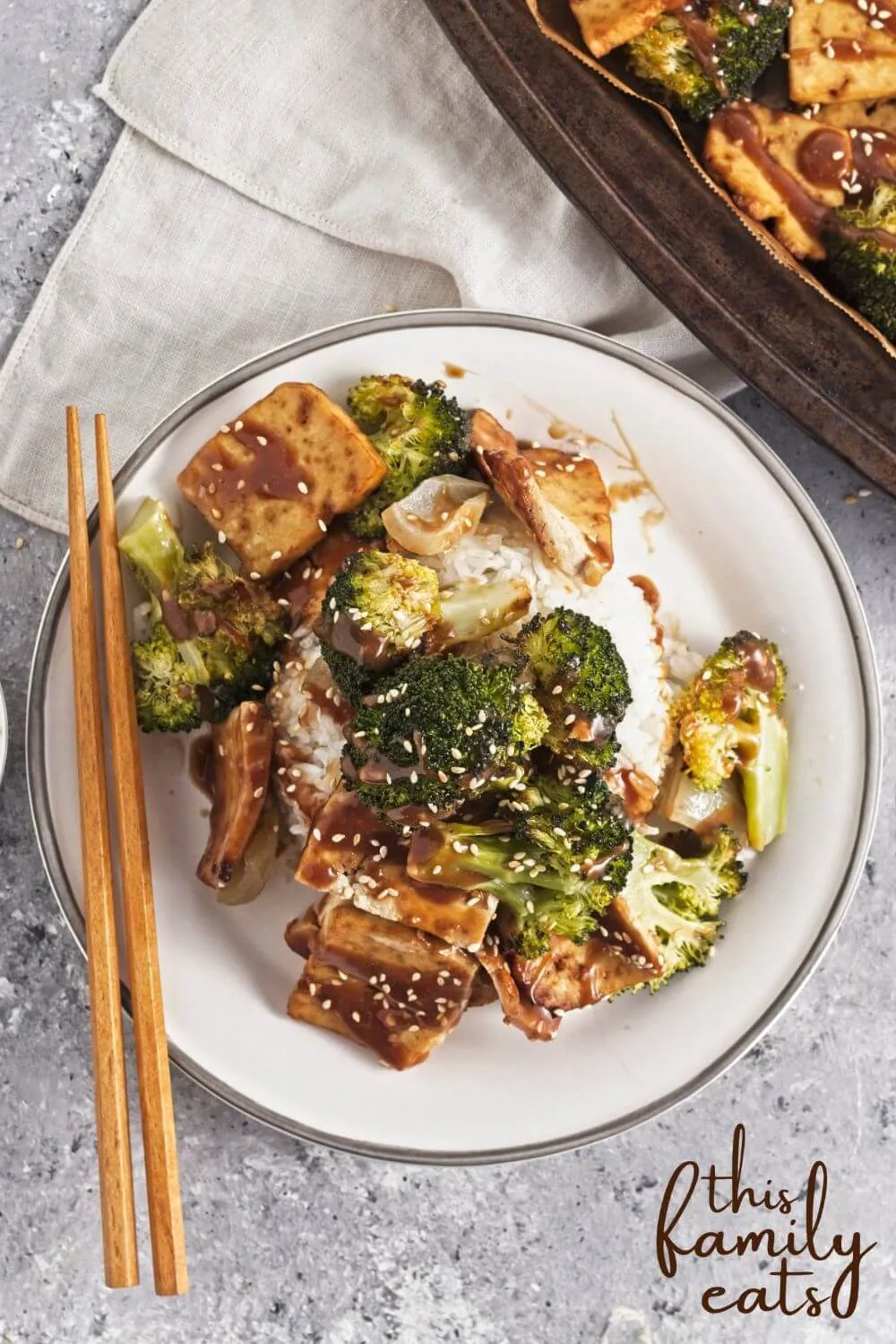 Tofu and Broccoli Plated