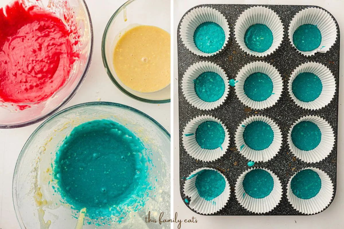 Patriotic Tie Dye Cupcakes