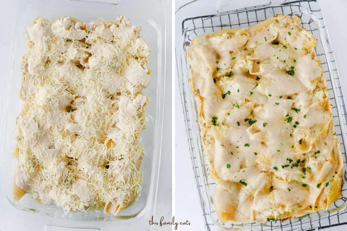 How to Make Chicken Stuffed Shells with Alfredo Sauce 2