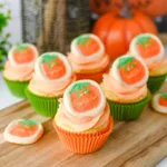 Pumpkin sugar cookie cupcakes featured image.