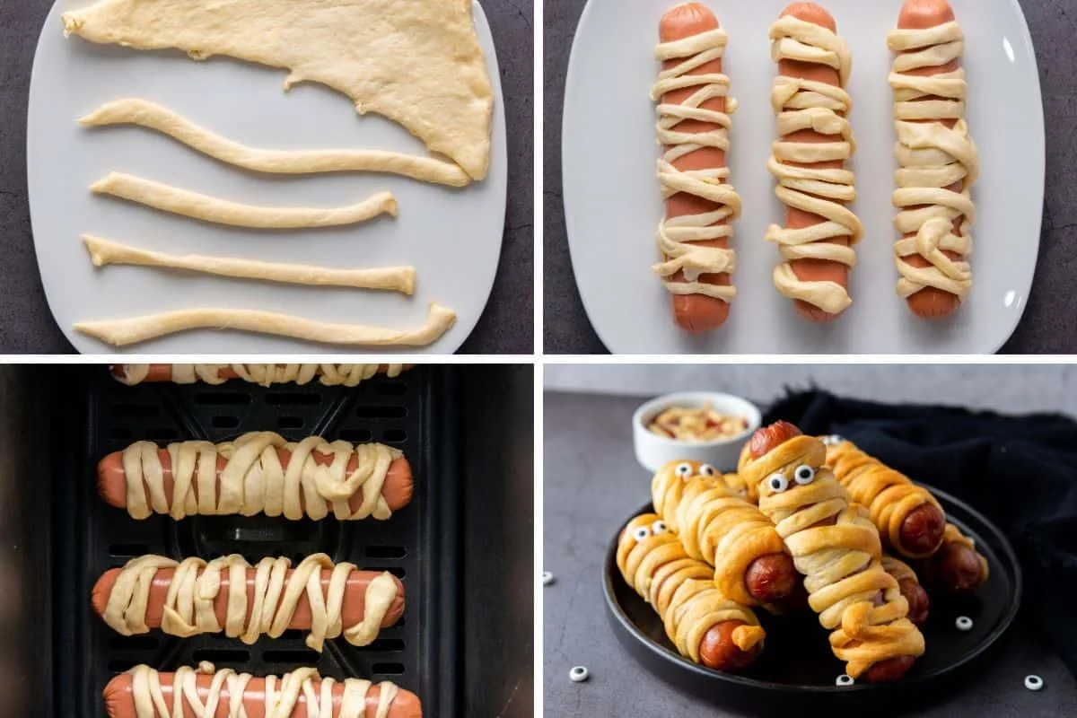 How to Make Air Fryer Mummy Hot Dogs