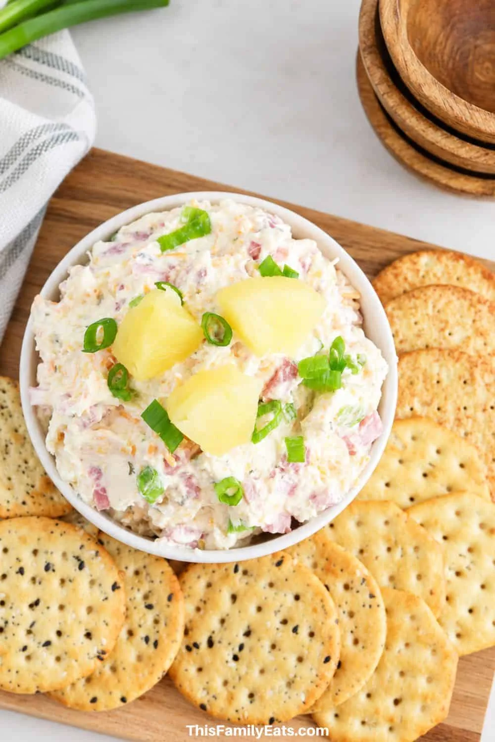 Pineapple and Ham Dip with Crackers